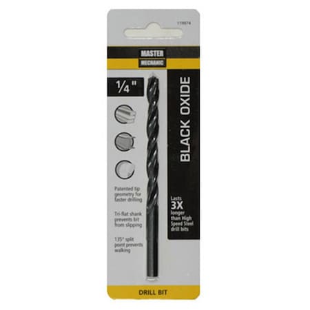 Swivel 0.25 x 4 in. Master Mechanic Oxide Drill Bit - Black SW3836985